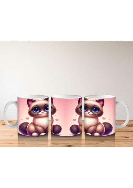 Çocuklara Sütü Sevdiren Safir Gözlü Kedi Kupa Bardak fırsatları