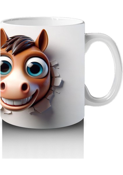 Çocuklara Sütü Sevdiren Duvarı Delip Gelen At Kupa Bardak modelleri