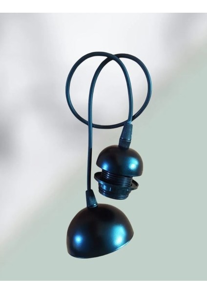 Duy Metal Sarkıt Duy , Kablolu Sarkıt , E27 Duylu, E-27 Kablolu Duy Siyah Duy