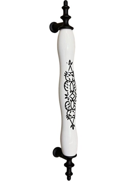 Porselen Kulp Siyah Taç Desenli 128MM(12.8CM) Ölçüsünde Ayakları Siyah Mobilya Kapak Çekmece Kulbu fırsatları