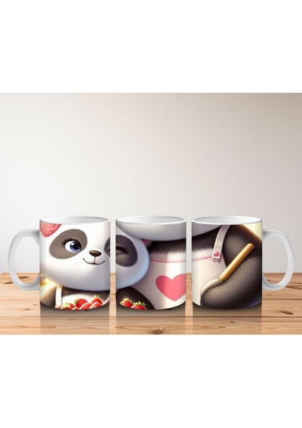 Çocuklara Sütü Sevdiren Pasta Yapan Panda Kupa Bardak fırsatları