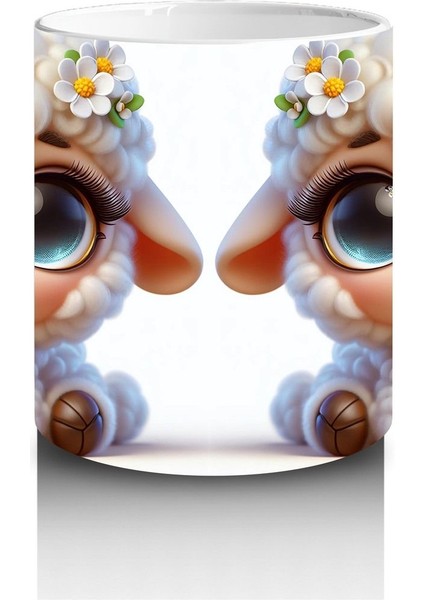 Çocuklara Sütü Sevdiren Çiçek Taclı Kuzu Kupa Bardak fiyatları