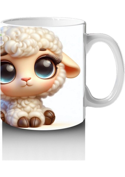 Çocuklara Sütü Sevdiren Çiçek Taclı Kuzu Kupa Bardak modelleri