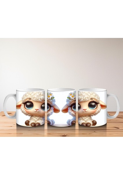 Çocuklara Sütü Sevdiren Çiçek Taclı Kuzu Kupa Bardak fırsatları