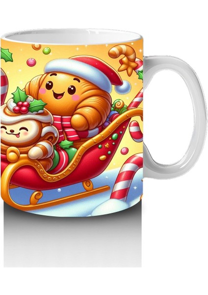 Çocuklara Sütü Sevdiren Şeker Kızaklı Tatlı Macera Desenli Kupa Bardak modelleri