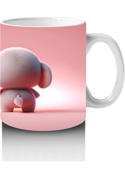 Çocuklara Sütü Sevdiren Kalp Tutan Minik Fil Kupa Bardak modelleri