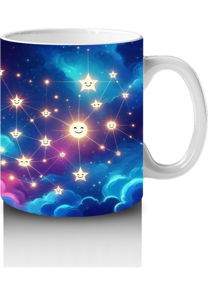 Çocuklara Sütü Sevdiren Gülümseyen Yıldız Bulutu Kupa Bardak modelleri