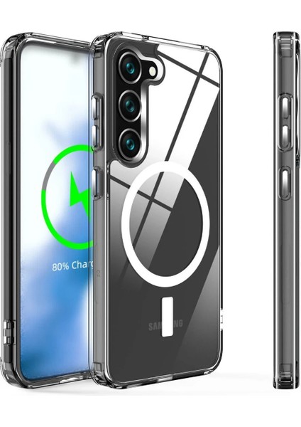 Samsung Galaxy S23 Kılıf Magneticsafe Şeffaf Silikon - Şeffaf Arbkd fırsatları