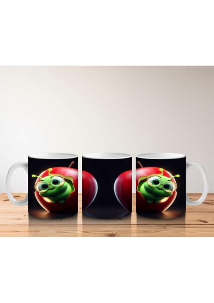 Çocuklara Sütü Sevdiren Neşeli Solucanlı Elma Kupa Bardak fırsatları