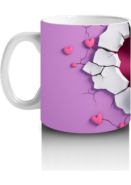 Çocuklara Sütü Sevdiren Kalp Çerçevesindeki Meraklı Su Aygırı Kupa Bardak