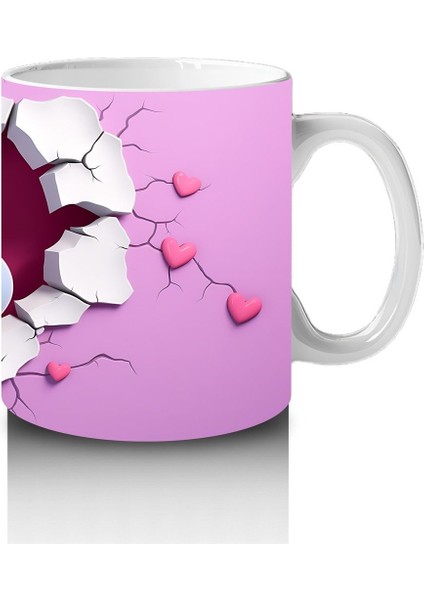 Çocuklara Sütü Sevdiren Kalp Çerçevesindeki Meraklı Su Aygırı Kupa Bardak modelleri