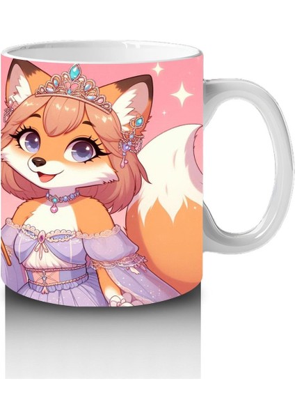 Çocuklara Sütü Sevdiren Sihirli Yıldız Asalı Tilki Prenses Desenli Kupa Bardak modelleri