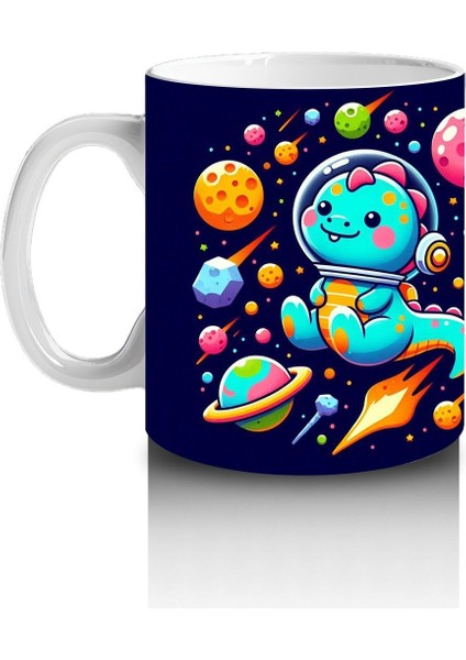 Çocuklara Sütü Sevdiren Uzay Keşif Kedisi Kupa Bardak