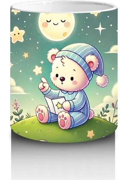 Çocuklara Sütü Sevdiren Gece Masalı Okuyan Sevimli Ayıcık Desenli Kupa Bardak fiyatları