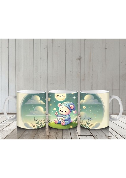 Çocuklara Sütü Sevdiren Gece Masalı Okuyan Sevimli Ayıcık Desenli Kupa Bardak indirimleri