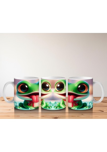 Çocuklara Sütü Sevdiren Neşeli Kurbağa Çifti Kupa Bardak fırsatları