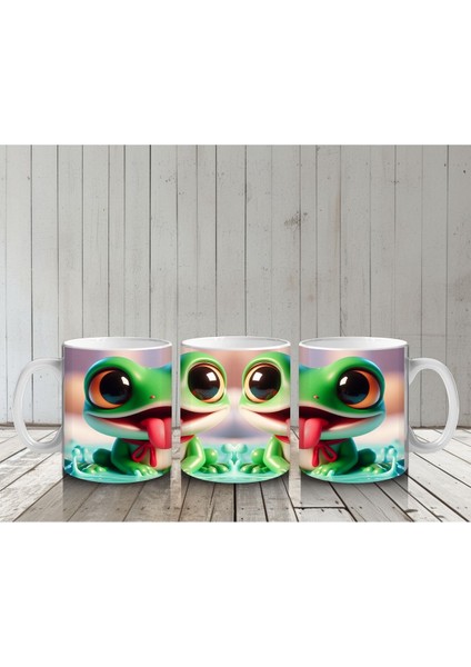 Çocuklara Sütü Sevdiren Neşeli Kurbağa Çifti Kupa Bardak indirimleri