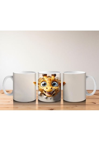 Çocuklara Sütü Sevdiren Duvarı Delip Bakan Tek Başına Zürafa Kupa Bardak fırsatları