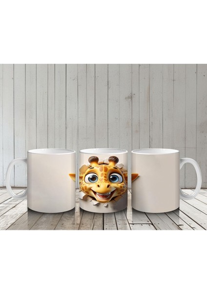 Çocuklara Sütü Sevdiren Duvarı Delip Bakan Tek Başına Zürafa Kupa Bardak indirimleri