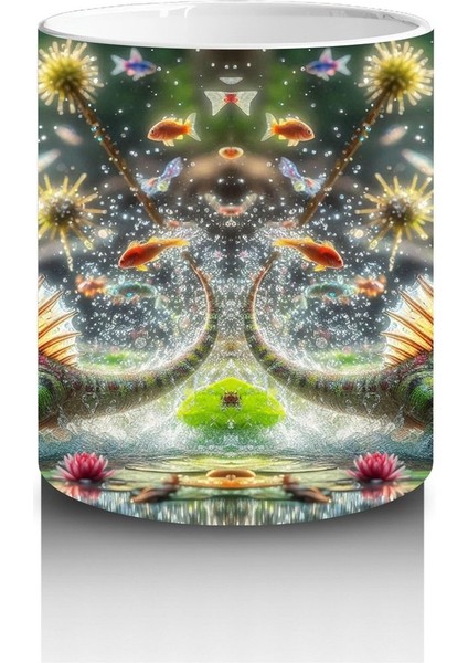 Çocuklara Sütü Sevdiren Nilüferler Arasında Yüzen Sevimli Dinozor Desenli Kupa Bardak fiyatları