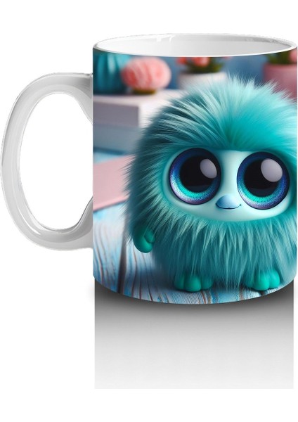 Çocuklara Sütü Sevdiren Tüylü Peluş Top Kupa Bardak