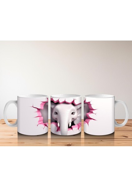 Çocuklara Sütü Sevdiren Duvarı Delip Bakan Fil Kupa Bardak fırsatları