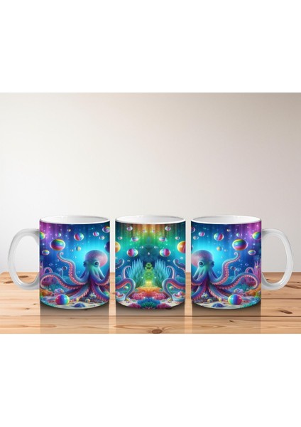 Çocuklara Sütü Sevdiren Işıltılı Ahtapot Karnavalı Kupa Bardak fırsatları