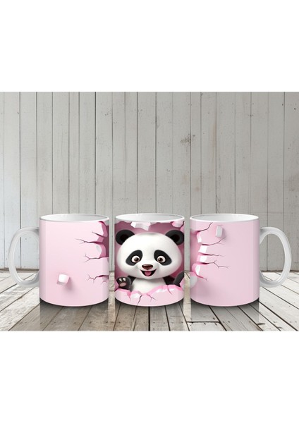 Çocuklara Sütü Sevdiren Duvarı Delip Bakan Neşeli Panda Kupa Bardak indirimleri