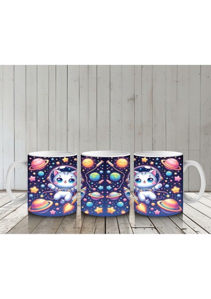 Çocuklara Sütü Sevdiren Astronot Kedi Kupa Bardak indirimleri