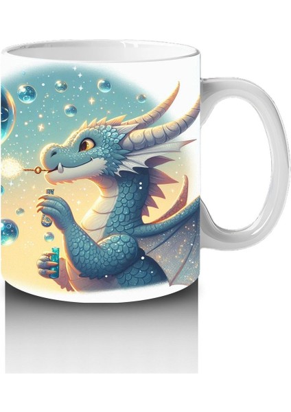 Çocuklara Sütü Sevdiren Baloncuk Üfleyen Sevimli Ejderha Desenli Kupa Bardak modelleri