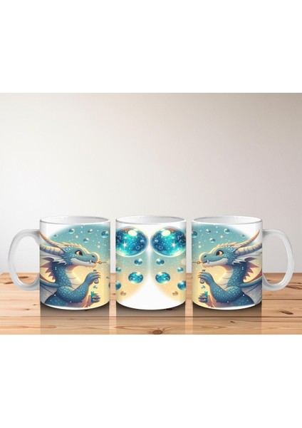 Çocuklara Sütü Sevdiren Baloncuk Üfleyen Sevimli Ejderha Desenli Kupa Bardak fırsatları