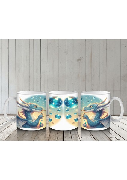 Çocuklara Sütü Sevdiren Baloncuk Üfleyen Sevimli Ejderha Desenli Kupa Bardak indirimleri