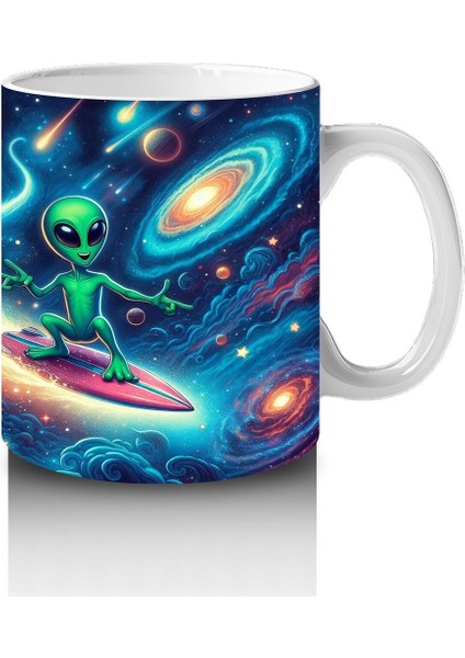 Çocuklara Sütü Sevdiren Sörf Yapan Uzaylı Kupa Bardak modelleri