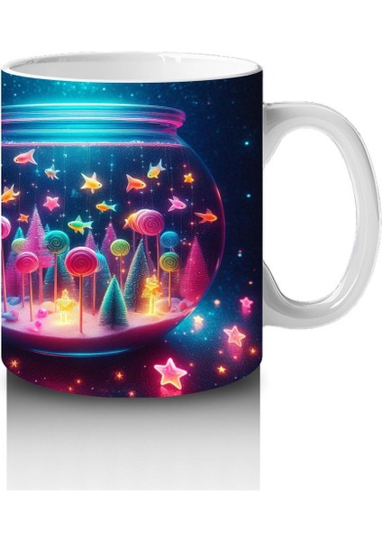 Çocuklara Sütü Sevdiren Parıltılı Mantar Dünyası Kupa Bardak modelleri