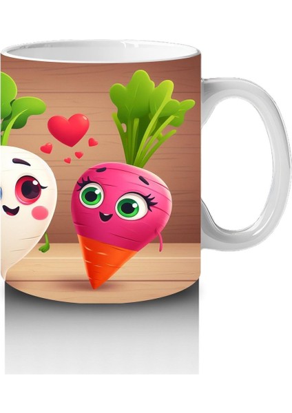 Çocuklara Sütü Sevdiren Kalpli Kök Sebze Dostluğu Kupa Bardak modelleri