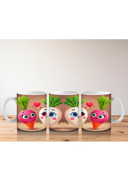 Çocuklara Sütü Sevdiren Kalpli Kök Sebze Dostluğu Kupa Bardak fırsatları