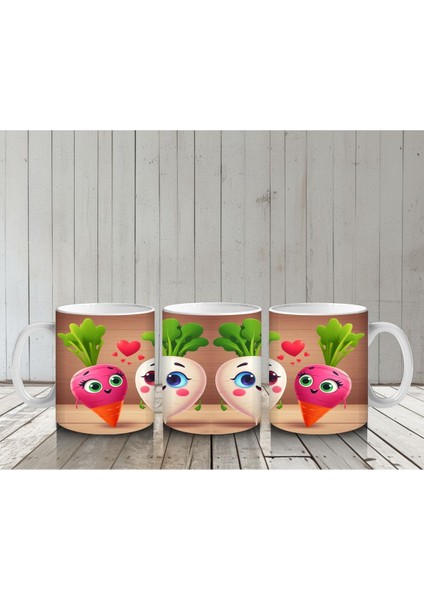 Çocuklara Sütü Sevdiren Kalpli Kök Sebze Dostluğu Kupa Bardak indirimleri