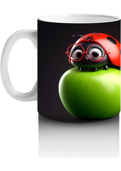 Çocuklara Sütü Sevdiren Uğur Böceği Elma Kupa Bardak