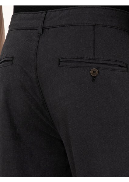 Erkek Siyah Slim Fit Kanvas Pantolon 50292336-VR046