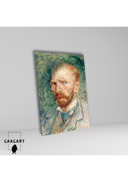 Tekli Dikey Kanvas Tablo Ünlü Eserler Van Gogh Self Portrait Green fiyatları