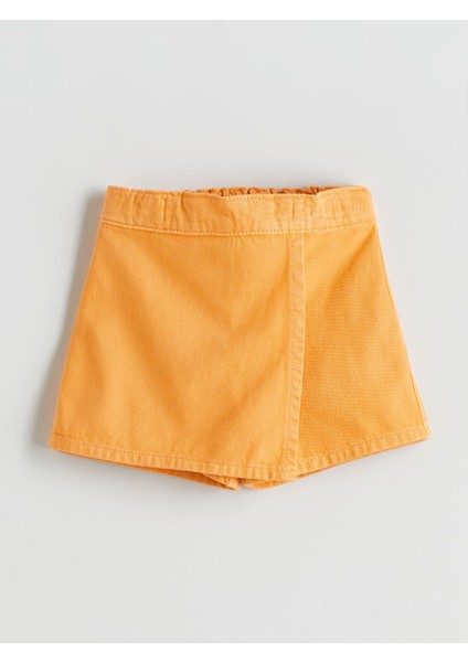 Yeni Sezon Basic Kiz Cocuk Denim Gorunumlu Sort Etek - S5QJ86Z1
