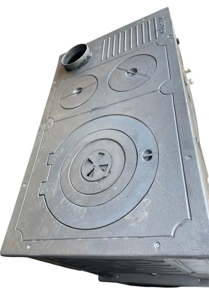 Gülşen Fırınlı Tuğlalı Kuzine Soba Mat Siyah Camlı fiyatları