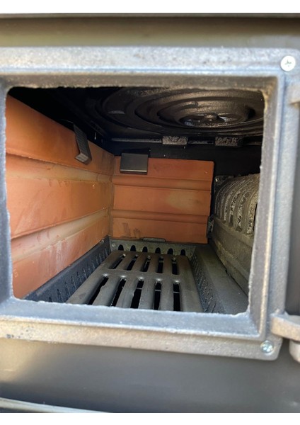 Gülşen Fırınlı Tuğlalı Kuzine Soba Mat Siyah Camlı indirimleri