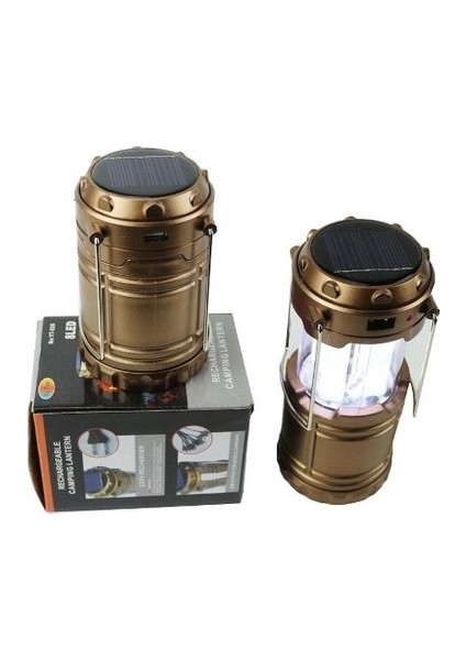Avcı Feneri Kamp Lambası Şarjlı USB Girişi Solar-Findit