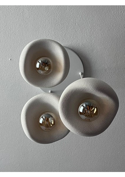 Beton Görünümlü Modern Şık Iskandinav Tarz 3 Başlıklı Avize (25CM) (Rustik Ampul Hediyeli) fırsatları