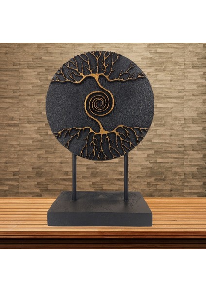 Dekoratif Hayat Ağacı Modern Ev ve Ofis Aksesuarı Polyester Biblo 28X19 cm