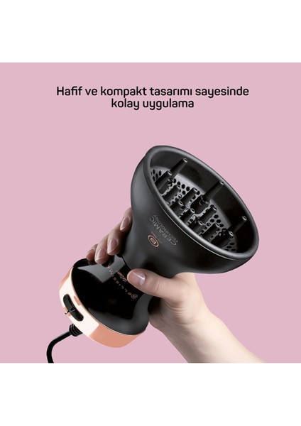 Bukleli ve Kıvırcık Saçlar Için Seramik Saç Kurutma ve Şekillendirme Makinesi, 2 Hız ve Sıcaklık fırsatları