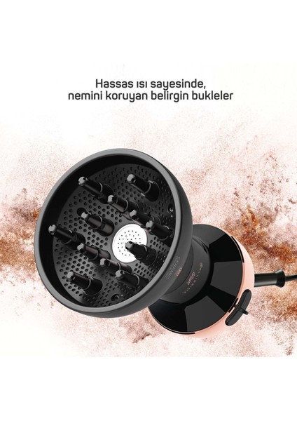 Bukleli ve Kıvırcık Saçlar Için Seramik Saç Kurutma ve Şekillendirme Makinesi, 2 Hız ve Sıcaklık