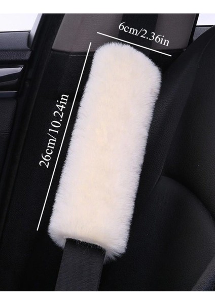 2'li Emniyet Kemer Kılıfı Pedi Beyaz Pelüş Ekstra Yumuşak ()