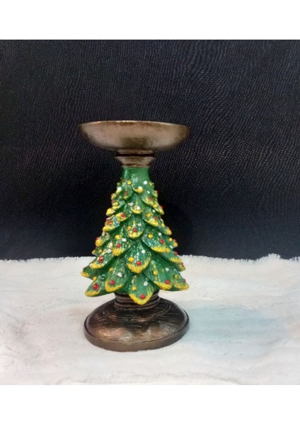 Yılbaşı Ağacı Ikili Şamdan Merry Christmas Dekoratif Yeşil Noel Çam Ağacı Biblo modelleri